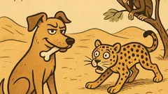 Vicc: Az okos kutya bandukolt a sivatagban